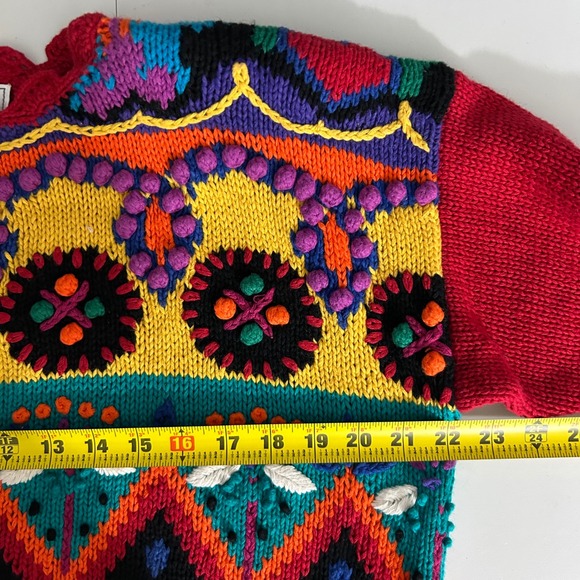 Vintage Womens Casual Corner Knit Sweater 1993 Embroidered Multicolor Size M - Picture 7 of 9